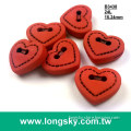 (#B3438) cute plastic two hole decorative art craft red heart shape buttons